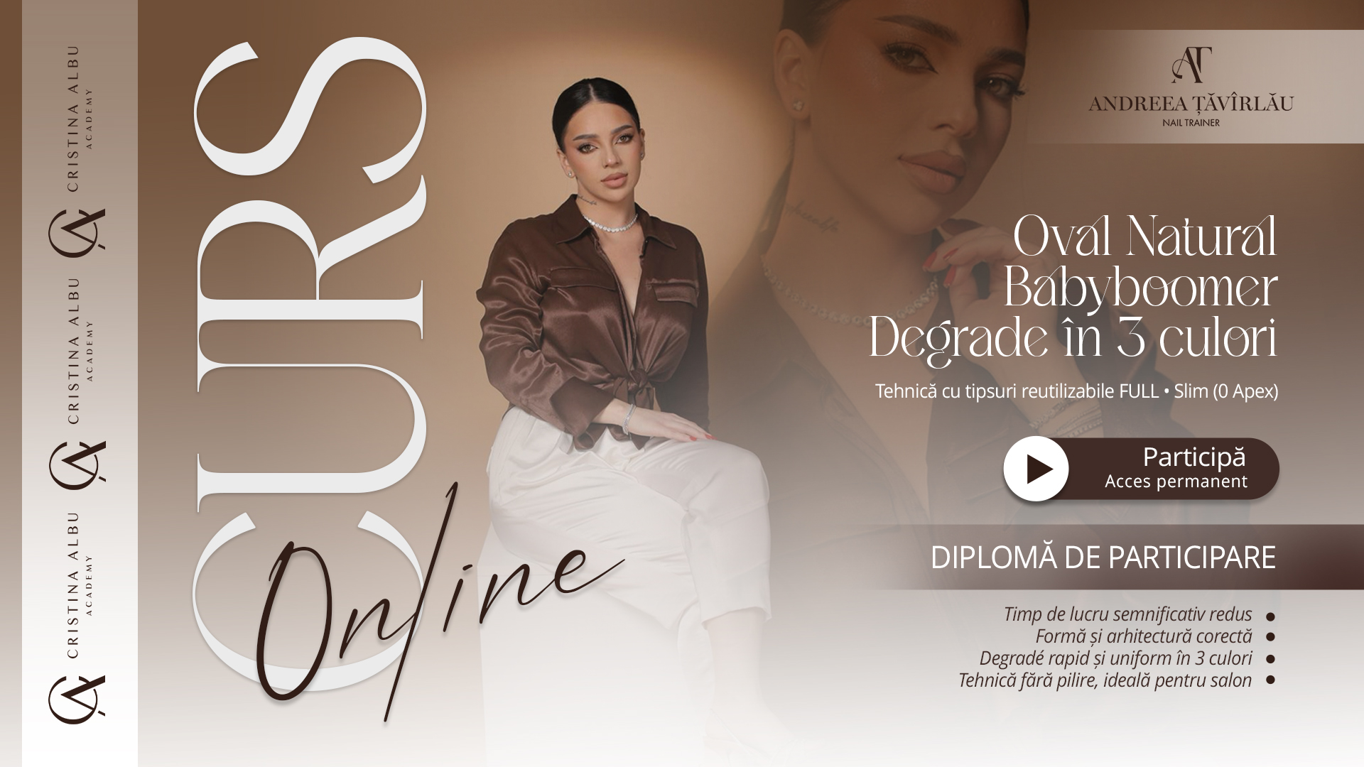 Oval Natural – Babyboomer degrade in 3 culori – Curs Online